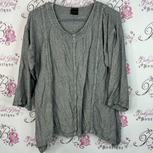 Dairi top long sleeves grey white black morrocan Gray Women's Top